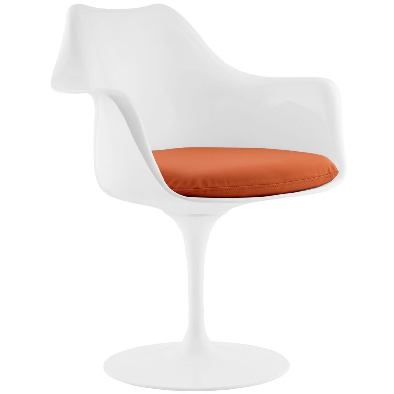 Lippa Dining Vinyl Armchair in Orange