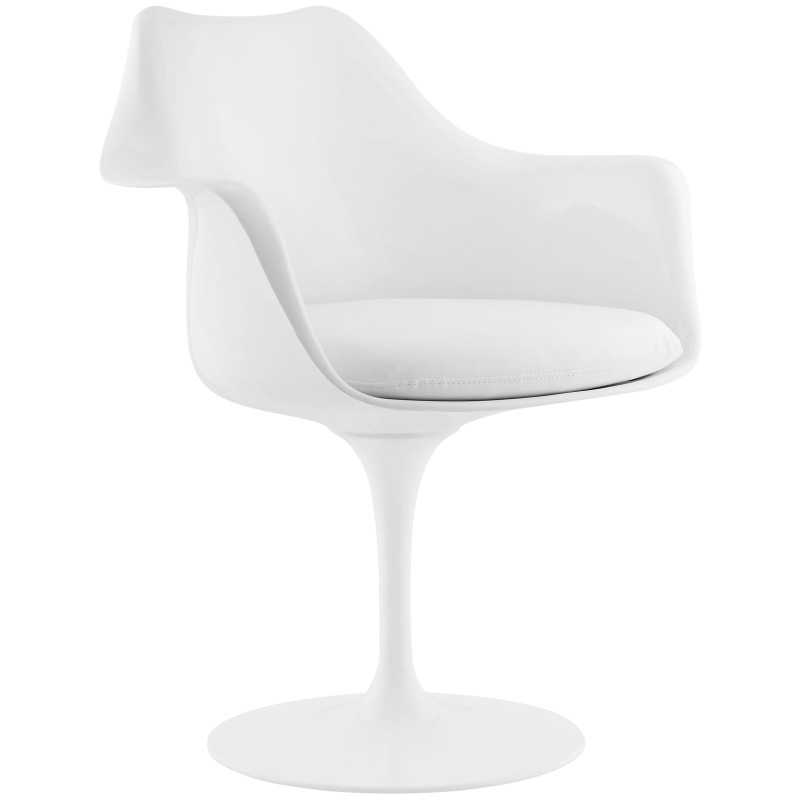 Lippa Dining Vinyl Armchair in White