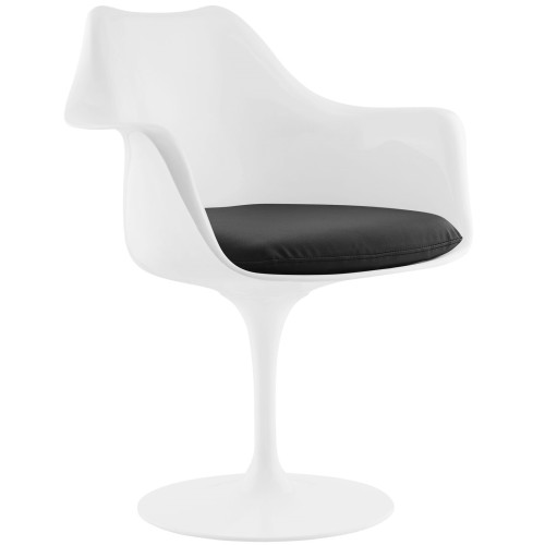 Lippa Dining Vinyl Armchair in Black