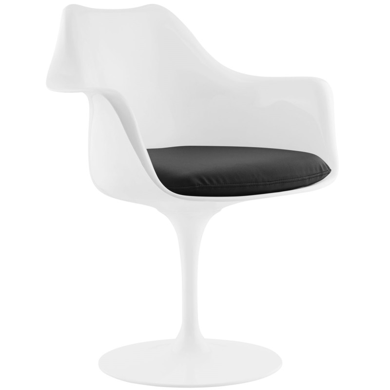 Lippa Dining Vinyl Armchair in Black