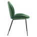 Scoop Black Powder Coated Steel Leg Performance Velvet Dining Chairs - Set of 2 in Emerald