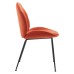 Scoop Black Powder Coated Steel Leg Performance Velvet Dining Chairs - Set of 2 in Orange