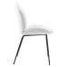 Scoop Black Powder Coated Steel Leg Performance Velvet Dining Chairs - Set of 2 in White