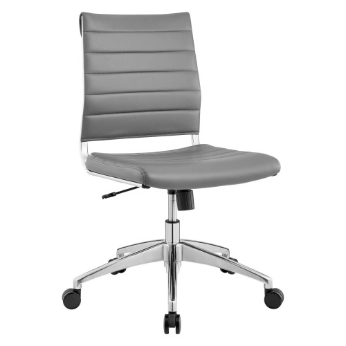 Armless Mid Back Office Chair in Gray