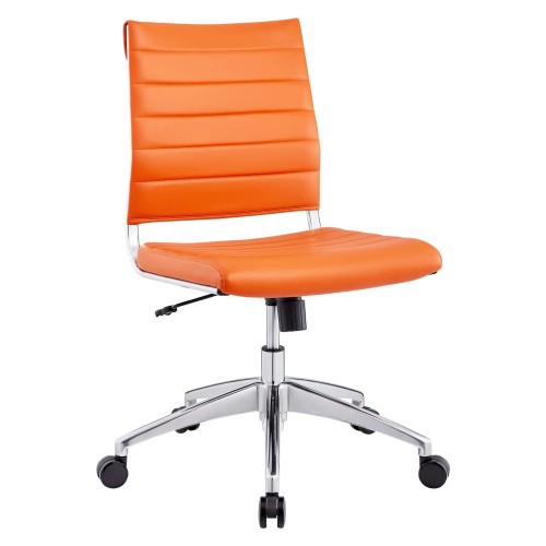 Armless Mid Back Office Chair in Orange