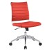 Armless Mid Back Office Chair in Red