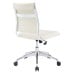 Armless Mid Back Office Chair in White