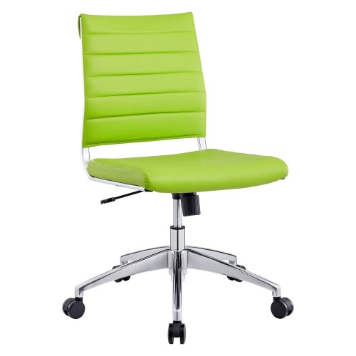 Armless Mid Back Office Chair in Bright Green