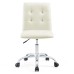 Armless Mid Back Office Chair in White