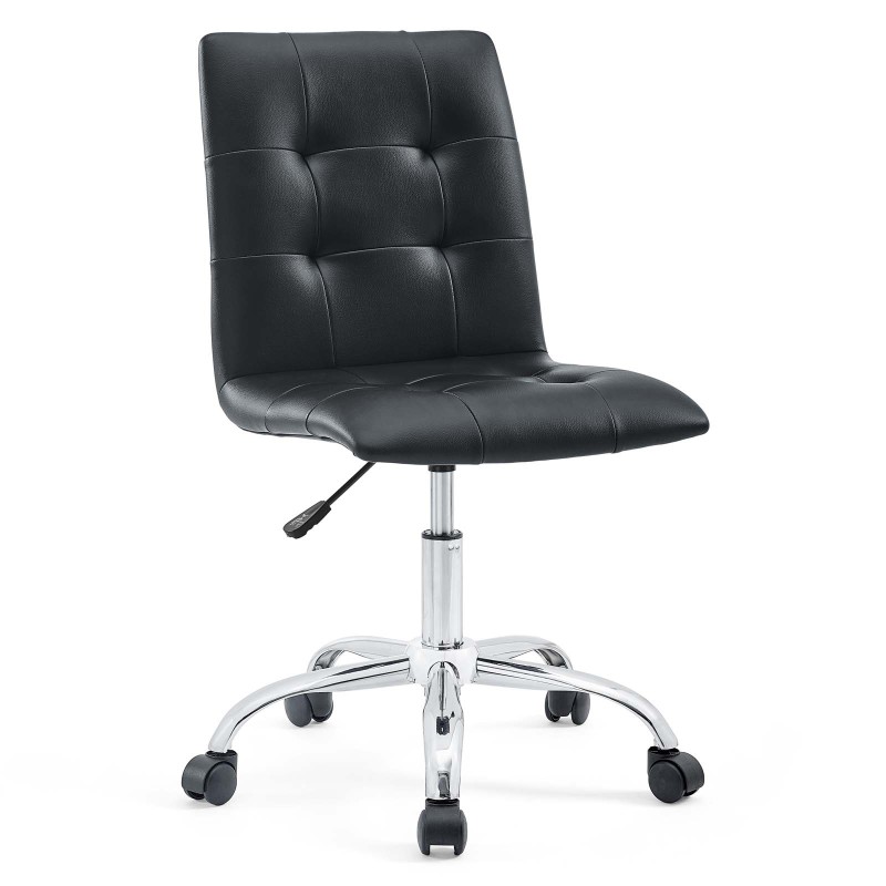 Armless Mid Back Office Chair in Black