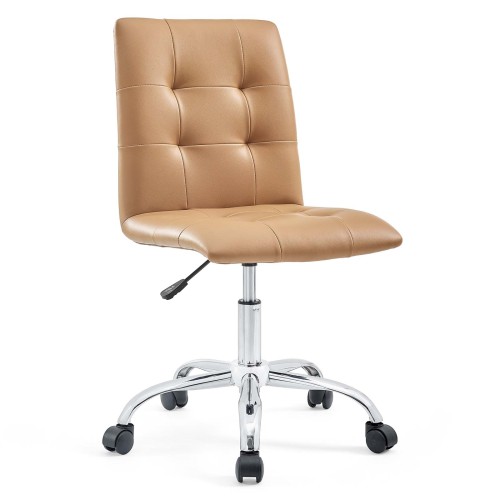 Armless Mid Back Office Chair in Tan