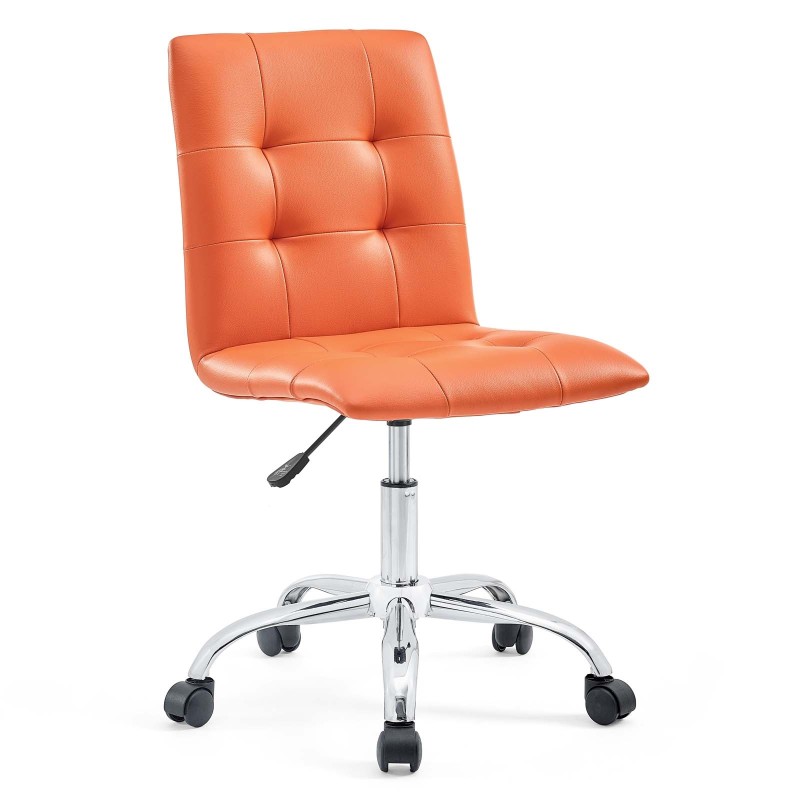 Armless Mid Back Office Chair in Orange