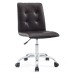 Armless Mid Back Office Chair in Brown