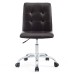 Armless Mid Back Office Chair in Brown