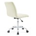 Armless Mid Back Vinyl Office Chair in White