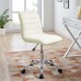 Armless Mid Back Vinyl Office Chair in White