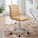 Armless Mid Back Vinyl Office Chair in Tan