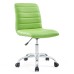 Armless Mid Back Vinyl Office Chair in Bright Green