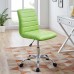 Armless Mid Back Vinyl Office Chair in Bright Green