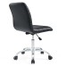 Armless Mid Back Vinyl Office Chair in Black