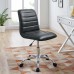 Armless Mid Back Vinyl Office Chair in Black