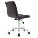 Armless Mid Back Vinyl Office Chair in Brown