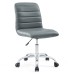 Armless Mid Back Vinyl Office Chair in Gray