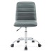 Armless Mid Back Vinyl Office Chair in Gray