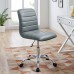 Armless Mid Back Vinyl Office Chair in Gray