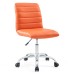 Armless Mid Back Vinyl Office Chair in Orange