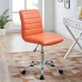 Armless Mid Back Vinyl Office Chair in Orange