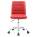 Armless Mid Back Vinyl Office Chair in Red