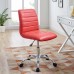 Armless Mid Back Vinyl Office Chair in Red