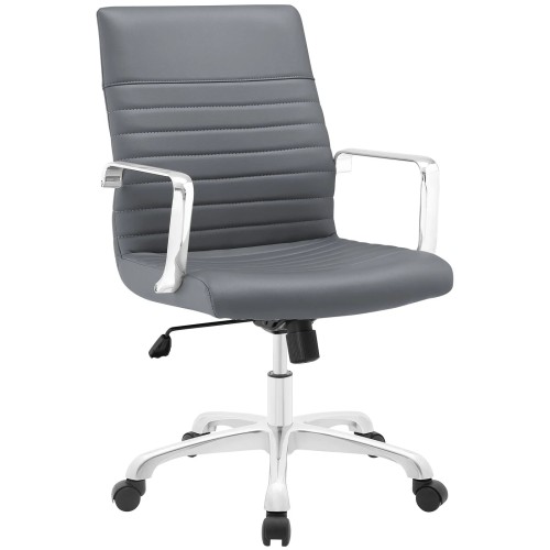 Mid Back Office Chair in Gray