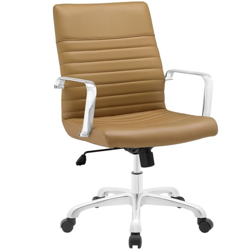 Mid Back Office Chair in Tan