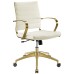 Gold Stainless Steel Midback Office Chair in Gold White