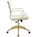 Gold Stainless Steel Midback Office Chair in Gold White