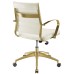 Gold Stainless Steel Midback Office Chair in Gold White