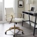 Gold Stainless Steel Midback Office Chair in Gold White