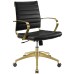 Gold Stainless Steel Midback Office Chair in Gold Black