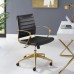 Gold Stainless Steel Midback Office Chair in Gold Black