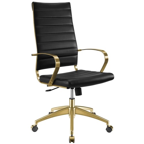 Gold Stainless Steel Highback Office Chair in Gold Black