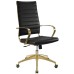 Gold Stainless Steel Highback Office Chair in Gold Black