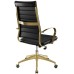 Gold Stainless Steel Highback Office Chair in Gold Black