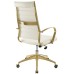 Gold Stainless Steel Highback Office Chair in Gold White