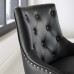 Regent Tufted Button Swivel Faux Leather Office Chair in Black