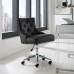 Regent Tufted Button Swivel Faux Leather Office Chair in Black