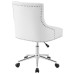 Regent Tufted Button Swivel Faux Leather Office Chair in White