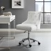 Regent Tufted Button Swivel Faux Leather Office Chair in White