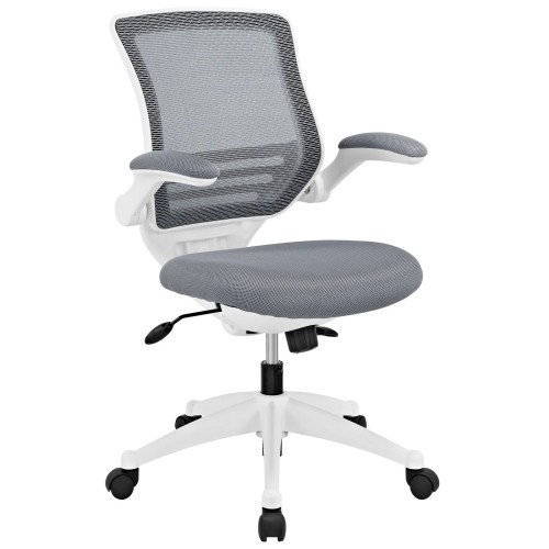 White Base Office Chair in Gray